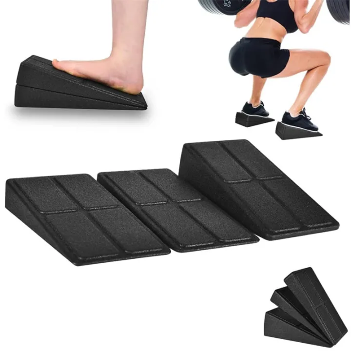 3-Piece Set Yoga Bricks Squat Wedge Blocks Block Ramp Deadlift Slant ...
