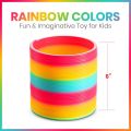 3pcs Rainbow Coil Spring Toy - 6 Inch Giant Magic Spring Toys for Kids, A Huge Classic Novelty Toy for Boys and Girls. 