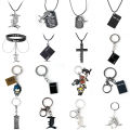 Anime Death Note Keychain Double Sided Black Note Book Pendant Key Chain for Women Men Choker Jewelry .