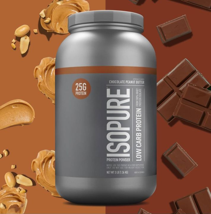 Isopure Zero & Low Carb 100% Pure Whey Isolate Protein Powder 3 Lbs (Flavour May Vary)