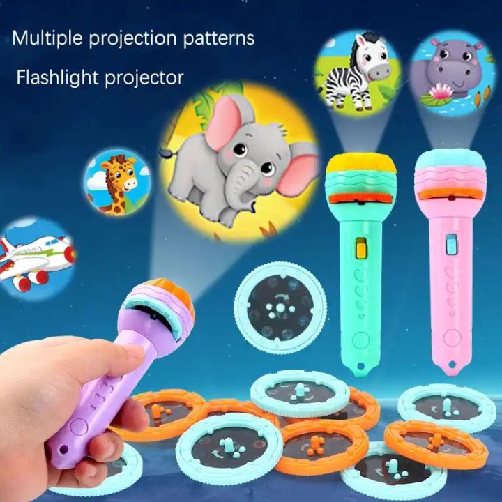 Funny Flashlight Projector Torch Lamp Toys for Kids Sleeping Story Book Early Educational Light Up Toy Birthday Xmas Gift Baby