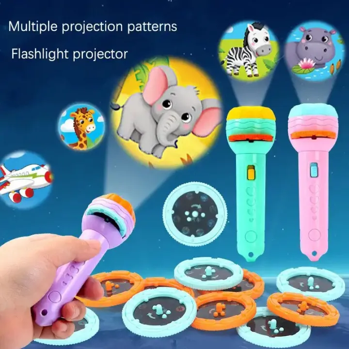 Funny Flashlight Projector Torch Lamp Toys for Kids Sleeping Story Book Early Educational Light Up Toy Birthday Xmas Gift Baby