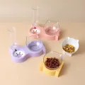 Pet Cat Food Bowl Automatic Feeder All-in-One Splice Dog Cat Food Bowl and Drinking Fountain Drinking Raised Standing Dish Bowl. 