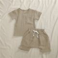 2 Pieces Babies Outfit Set Cotton Newborn Baby Girl Clothes Boys Toddler Romper T-shirts and Shorts Infant Design Soft Clothes. 