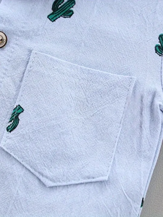 Infant%20Toddler%20Summer%20Full%20Print%20Cactus%20Pattern%20Short%20Sleeve%20Shirt%20And%20Shorts%20Set%20Outdoor%20Standing%20Collar%20Two-Piece%20Outfit%20-%20Image%203