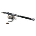 DEUKIO Portable Telescopic Travel Fishing Rod Carbon Fiber Spinning Rod 1.8M-2.7M Rock Fishing Pole with Reel Seat for Carp. 