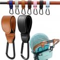 2pcs /lot Baby Stroller Hook PU Leather Cart Organizer Diaper Bag Hanger Climbing Buckle Hooks Child Pram Accessories. 