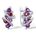 Huitan Green/Blue Cubic Zirconia Hoop Earrings for Women New Temperament Elegant Bridal Wedding Party Earrings Trendy Jewelry. 