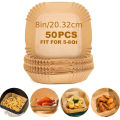 50pcs/125pcs Air Fryer Special Paper Food Silicon Oil Paper Round Bracket High Temperature Absorbent Paper Baking Accessories. 