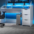 White Wooden Gaming Desk studying and more, home office desk ,computer table for pc ,laptop table. 