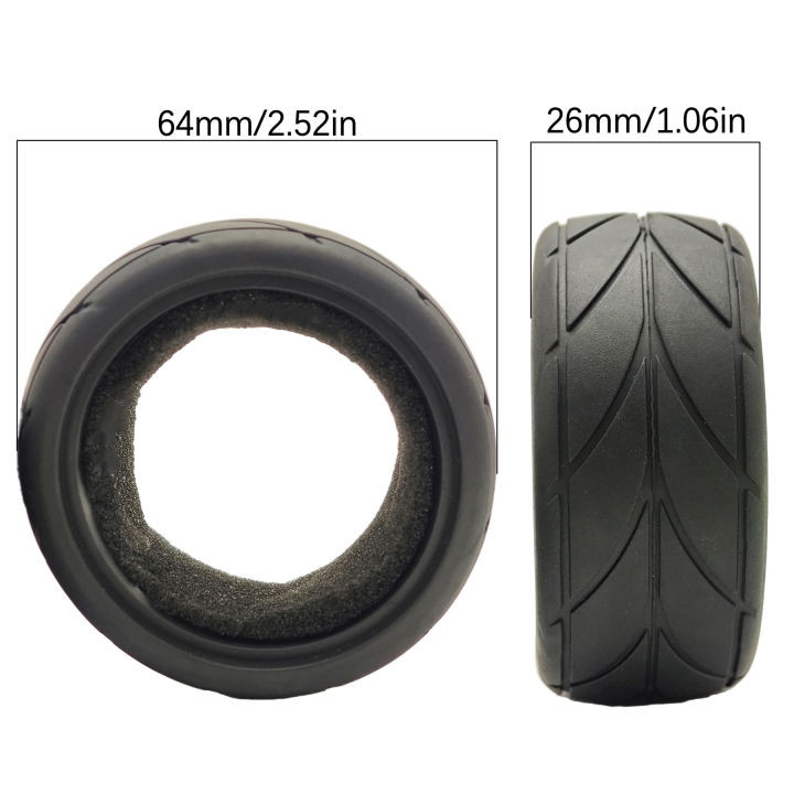 4PCS%2064MM%201/10%20Flat%20Track%20Tire%20For%20HSP%2094123%2094122%20TT01%20FW06%20Racing%20Road%20Tire%20Flat%20Track%20Tire%20-%20Image%202