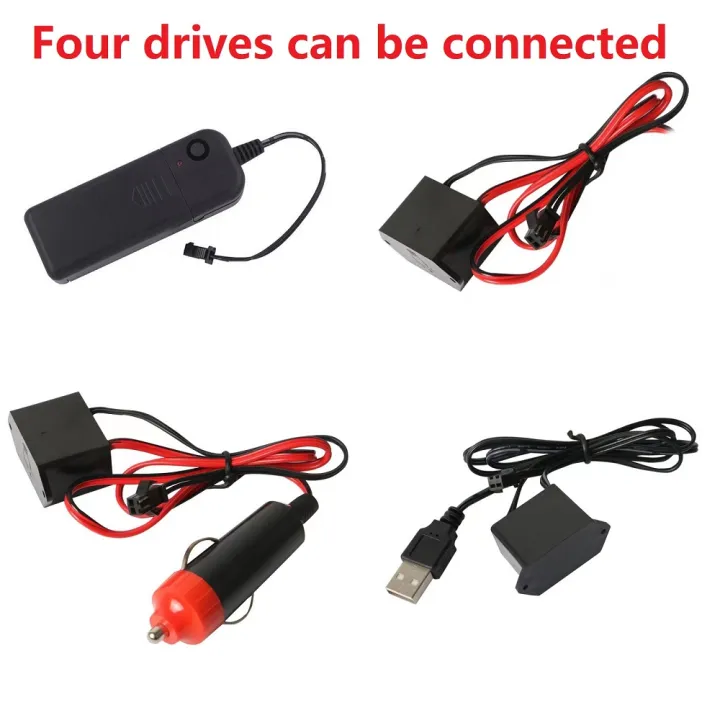 Neon Light EL Wire Driver Inverter PC USB Car Ciggrette Plug Adapter ...