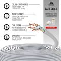 German Imported Mr. Tronic 100 m Ethernet Network Cable Cat 6, LAN Network Cable for Fast & Reliable Internet, AWG24 Mass Cable Cat 6, Bulk Cable 1 Gbps, 250 MHz, UTP CCA (100 Metres, Grey). 