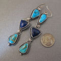 Handmade Vintage Gemstone Dangle Earrings Boho Style Drop Earrings Hook Pendant Earrings. 