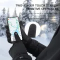 Outdoor Winter Warm Cycling Gloves Black Windproof Touchscreen Bicycle Gloves Camping Hiking Sport Running Motorcycle Gloves Men. 
