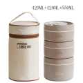3 pcs Thermos Lunch Box Set Stackable Bento Box For Kids Adults School Picnic Fruit Salad Food Container Insulated Lunch Bag. 