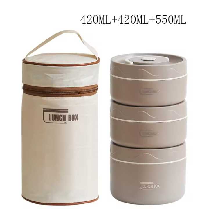 3%20pcs%20Thermos%20Lunch%20Box%20Set%20Stackable%20Bento%20Box%20For%20Kids%20Adults%20School%20Picnic%20Fruit%20Salad%20Food%20Container%20Insulated%20Lunch%20Bag%20-%20Image%202