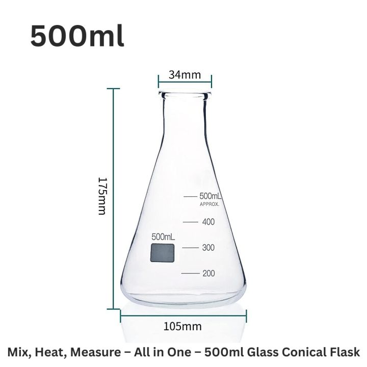 Conical%20Flask%20Borosilicate%203.3%20Glass%20500ml%201%20to%206%20Pieces%20Erlenmeyer%20Narrow%20neck%20Flask%20with%20Clear%20Graduated%20Marking%20%E2%80%93%20Durable,%20Heat%20&%20Chemical-Resistant%20Low%20Form%20Flask%20for%20Mixing,%20Heating,%20Storage%20&%20Experiments%20in%20School,%20College,%20Professional%20Laboratory%20-%20Image%205