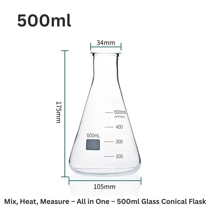 Conical%20Flask%20Borosilicate%203.3%20Glass%20500ml%201%20to%206%20Pieces%20Erlenmeyer%20Narrow%20neck%20Flask%20with%20Clear%20Graduated%20Marking%20%E2%80%93%20Durable,%20Heat%20&%20Chemical-Resistant%20Low%20Form%20Flask%20for%20Mixing,%20Heating,%20Storage%20&%20Experiments%20in%20School,%20College,%20Professional%20Laboratory%20-%20Image%205