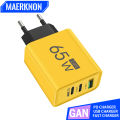 GaN Type C PD Charger 3 Ports USB Fast Charging Cellphone Adapter Quick Charger 3.0 For iPhone 15 14 Xiaomi Samsung Huawei.