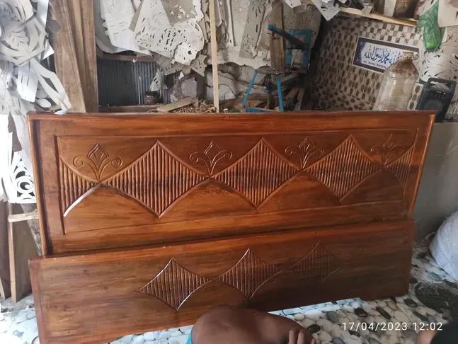 Semi box double bed stylish quality wood bed