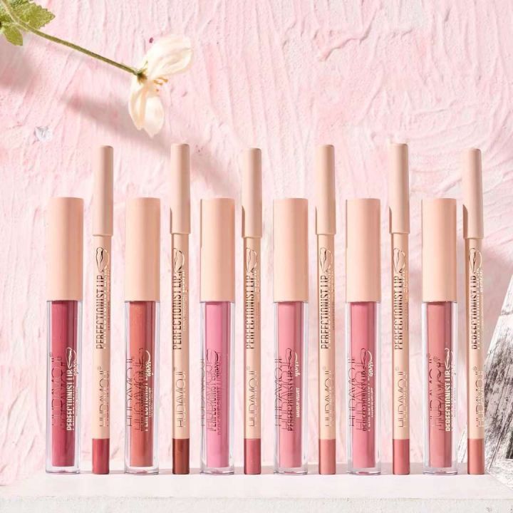 Hudamoji%20Lip%20Combo%20Set%20%E2%80%93%20Lip%20Gloss%20+%20Lip%20Liner%20(6pcs%20Collection)%20-%20Image%205