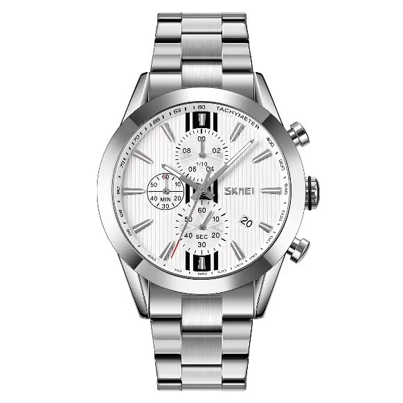 SKMEI%209302%20high%20quality%20silver%20mens%20quartz%20watch%20authentic%20Stainless%20steel%20band%203%20dials%20Chrono%20vintage%20business%20wrist%20watch%20-%20Image%203