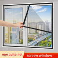 Black, Anti-Mosquito Window Screen, Self Adhesive Window Mosquito Net Summer Insect Proof Door, Mosquitonet for Windows. 