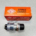 Epina Denki starter/horn switch, black rubber head, 2 pins, push-release. 