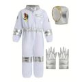 Kids Astronaut Suit Space Costume Halloween Cosplay Party Outfit for Boys Girls School Performance Wear with Hat and Gloves.