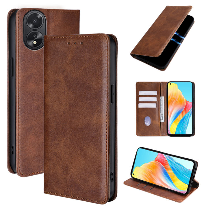 Magnetic Leather Phone Case for OPPO A1 A98 A17 A36 A96 A76 A38 A18 A52 A72 A92 A54 A55 A53S A56 Flip Case with Cover Stand