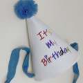 Kids Birthday Party Hat - Safe Soft Photo Prop Cap for Xmas Baby Shower, Adjustable Toddler Headband. 