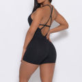 Yoga Set Women's Jumpsuit Buttocks Sports One-piece Fitness Suit Backless Cross Bodysuit 2023 Solid Color Sets Gym Clothing.
