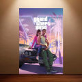 GTA 6 Poster Grand Theft Auto VI Game Poster Canvas Wall Art Painting Game Room Wall Decor Bedroom Wall Art Sticker Home Decor. 