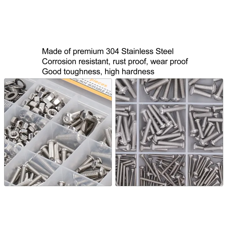 884%20Pcs%20Stainless%20Steel%20Screw%20Nut%20Washer%20Wrench%20Kit%20M2%20M3%20M4%20M5%20Half%20Round%20Head%20Hex%20Socket%20Screws%20Nuts%20Washers%20Wrench%20Set%20-%20Image%205