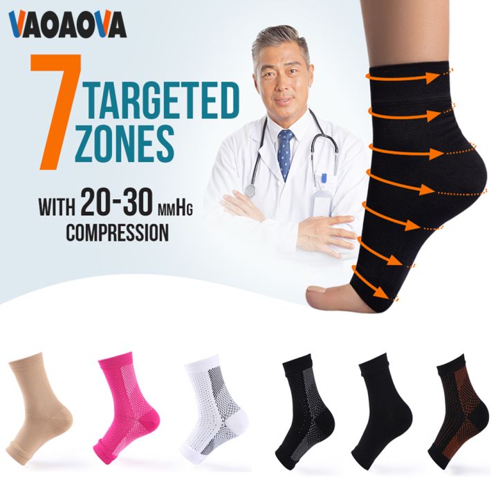 1Pair Nano Socks Neuropathy Socks Compression Sleeve For Ankle Swelling Plantar Fasciitis Sprain Neuropathy Nano Brace Women Men