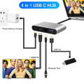 4 in 1 USB Type-C to HDMI 4K RJ45 Gigabit Ethernet Type-C PD OTG Hub Adapter 3 in 1 USB Type-C HUB for MacBook USB-C Splitter. 