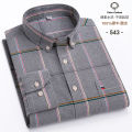 100% Cotton Oxford Men's Shirts Long Sleeves Plaid Soft Regular Fit Formal Dress Shirt Pocket Social Blouse Male Clothes S-7XL.