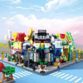 16 Style Mini Street View  Coffee Store Piano Game Hall Fruit Bookstore Building Blocks Bricks Movie Model Toy Boys Girls Gifts. 