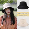 Bucket hat women peaked sun hat smile face Korean version anti-UV big brim bucket hat black caramel khaki yellow. 