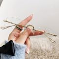 Ultra Lightweight Frameless Square Women's Anti Blue Light Glasses Suitable for Daily Casual Wear. 