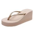 Summer Wedge Flip Flops for Women 2025 Fashion Clip Toe Platform Slippers Woman Lightweight Thick Bottom Non Slip Beach Sandals. 