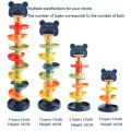 2-7 Layes Track Rolling Ball Pile Tower Early Educational Toy for Babies Rotating Track Educational Stacking Toy for Kids Gift. 
