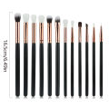 12Pcs Professional Eyes Makeup Brushes Set Wood Handle Eyeshadow Eyebrow Eyeliner Blending Powder Smudge Brush. 