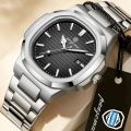 Poedagar 613 Quartz Wristwatch for Men – Stainless Steel, Elegant Design.