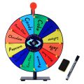 12 Slots Prize Wheel, 34cm Prize Wheel Spinner with Stand and Heavy Duty Base,Spinning Wheel for Prizes,Spin The Wheel. 