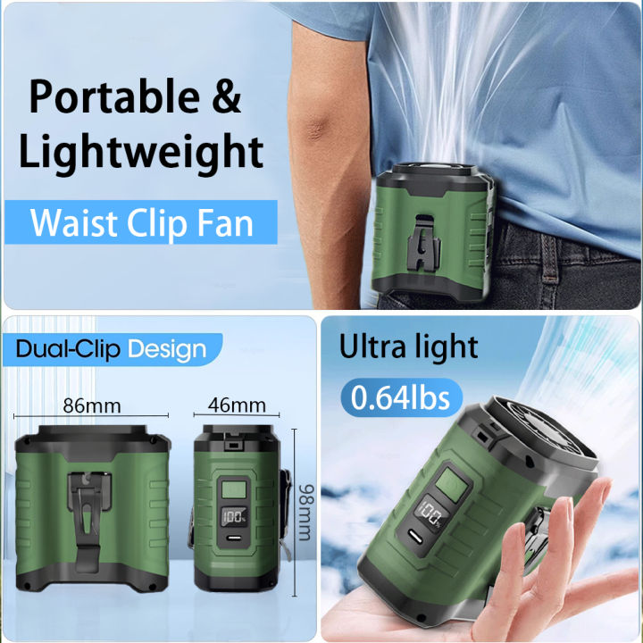 LUMERA%20-%20Waist%20Clip%20Fan%20FS-30%20%7C%20Portable%20Rechargeable%20Mini%20Fan%20with%20Dual%20Clip%20%7C%2010000mAh%20%7C16000%20RPM%20-%20Image%205