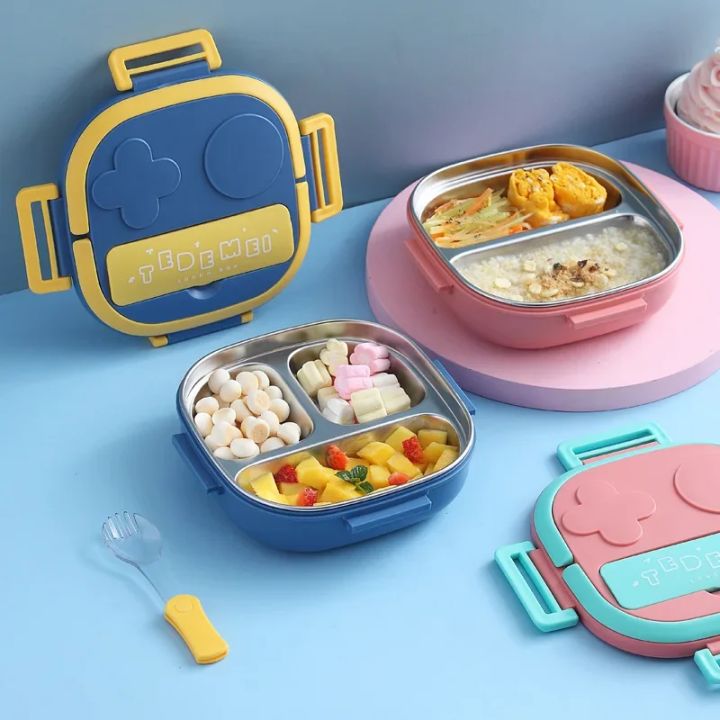 304 Portable Stainless Steel Lunch Box Thermos Food Container Bento Box for Baby Child Student School Outdoor Camping Picnic