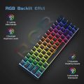 Tezarre TK63 Pro Wireless Keyboard Bluetooth/2.4G/USB Wired 60% Mechanical Gaming Keyboard RGB Backlit Hot-Swappable. 