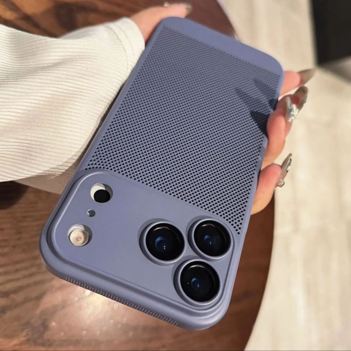 Original%20Cooling%20Grid%20Heat%20Dissipation%20Phone%20Case%20For%20iPhone%2017Air%2016%2016E%2015%2014%2013%2012%2011%2017%20Pro%20Max%20Mesh%20Breathable%20Hard%20Cover%20-%20Image%202